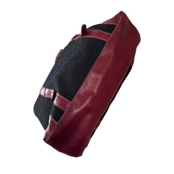 Jones New York Black Brick Red Large Handbag Purse Tote - Picture 5 of 13